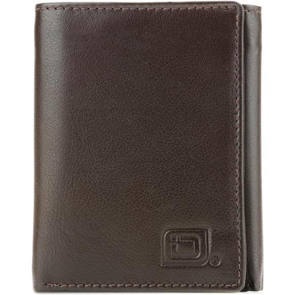3D MENS SMART WALLET TOOLED BROWN
